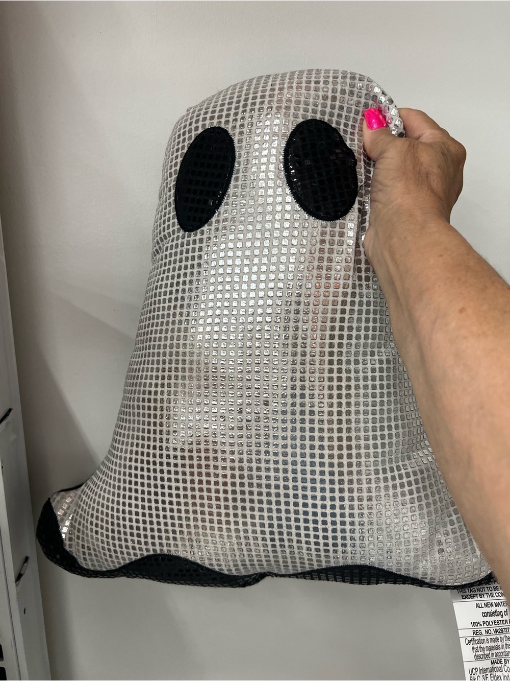 Silver Sequin Ghost Kids Costume Hood